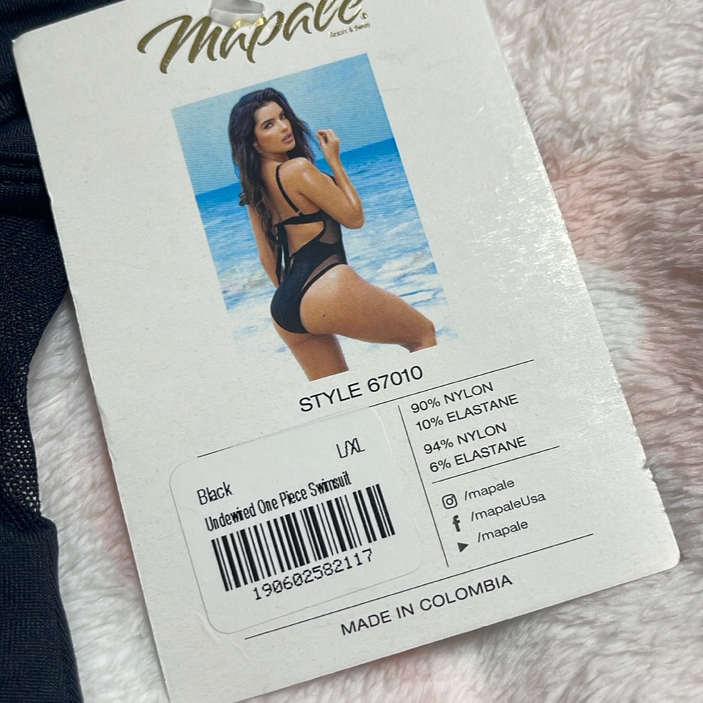 NWT Mapale black one piece swimsuit L/XL - Picture 4 of 10
